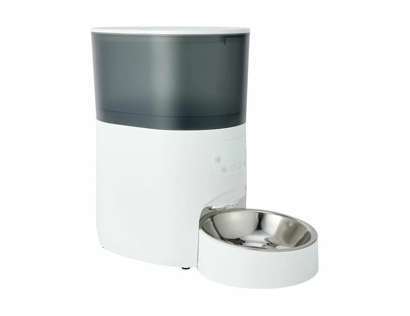 Automated 5L Pet Feeder, White and Grey - Anko