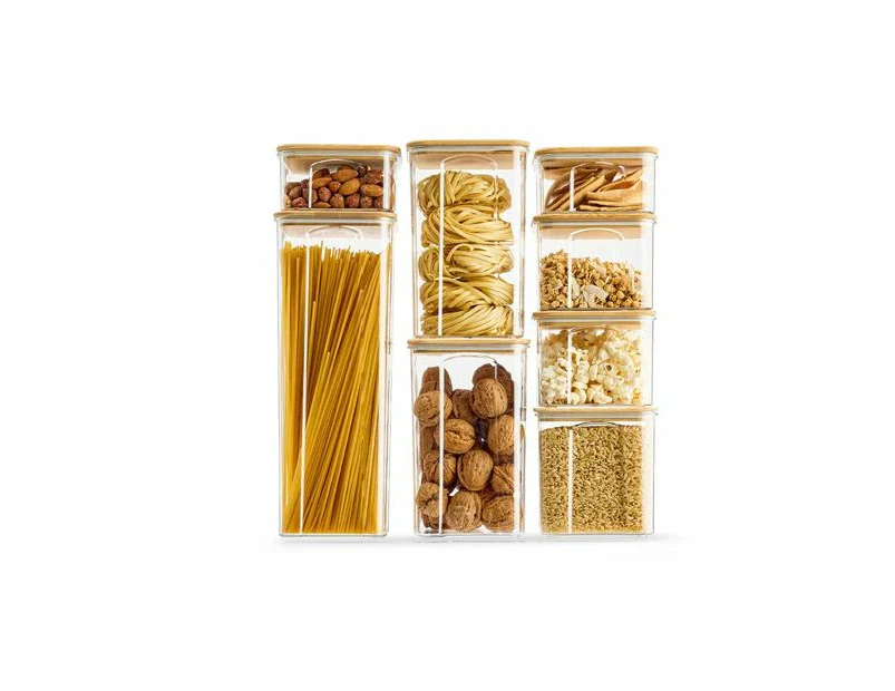 Bamboo Lid Food Storage Set, 8 Piece - Anko