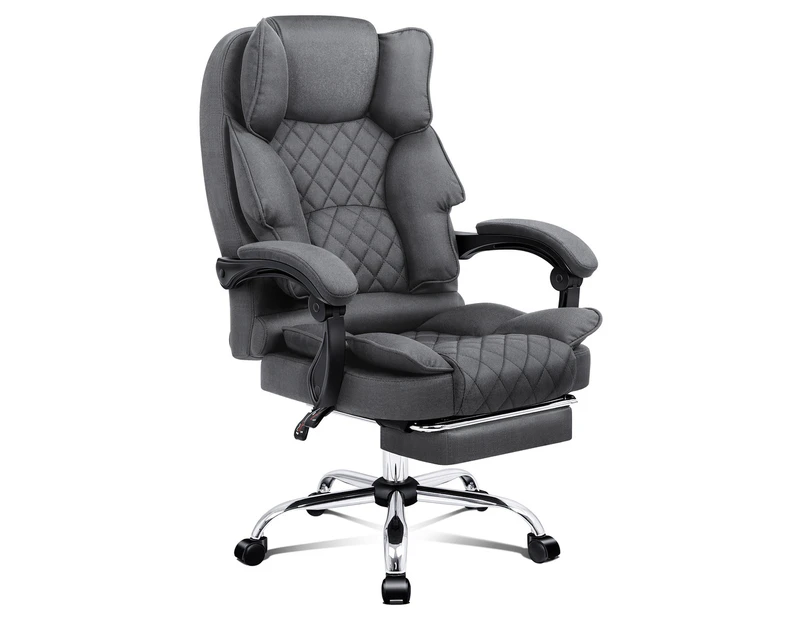 ALFORDSON Office Chair Gaming Executive Seat Computer Racer Recliner Fabric Grey
