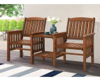 ALFORDSON Wooden Garden Bench Loveseat Outdoor Chairs Table Set Patio Brown