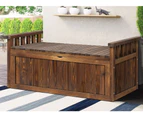 ALFORDSON Outdoor Storage Box Wooden Garden Bench Chest Tool Sheds Charcoal XL