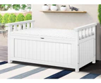 ALFORDSON Outdoor Storage Box Wooden Garden Bench Chest Tool Sheds White L