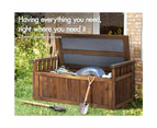 ALFORDSON Outdoor Storage Box Wooden Garden Bench Chest Tool Sheds Charcoal XL