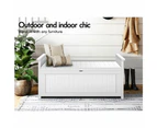 ALFORDSON Outdoor Storage Box Wooden Garden Bench Chest Tool Sheds White L