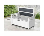 ALFORDSON Outdoor Storage Box Wooden Garden Bench Chest Tool Sheds White L