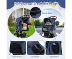 Costway Large Pet Stroller Dog Cat Carrier Cage Foldable Pet Pram Travel Pushchair w/Cup Holder & Storage Basket