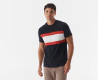 Tommy Hilfiger Men's Colourblock Nantucket Stripe Tee / T-Shirt / Tshirt - Desert Sky