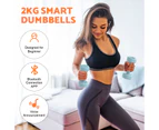 ADVWIN Smart Dumbbell, Anti-Slip Neoprene Dumbbell with Voice Broadcast, Connect to APP, Fitness Action Guidance in 2kg Pair