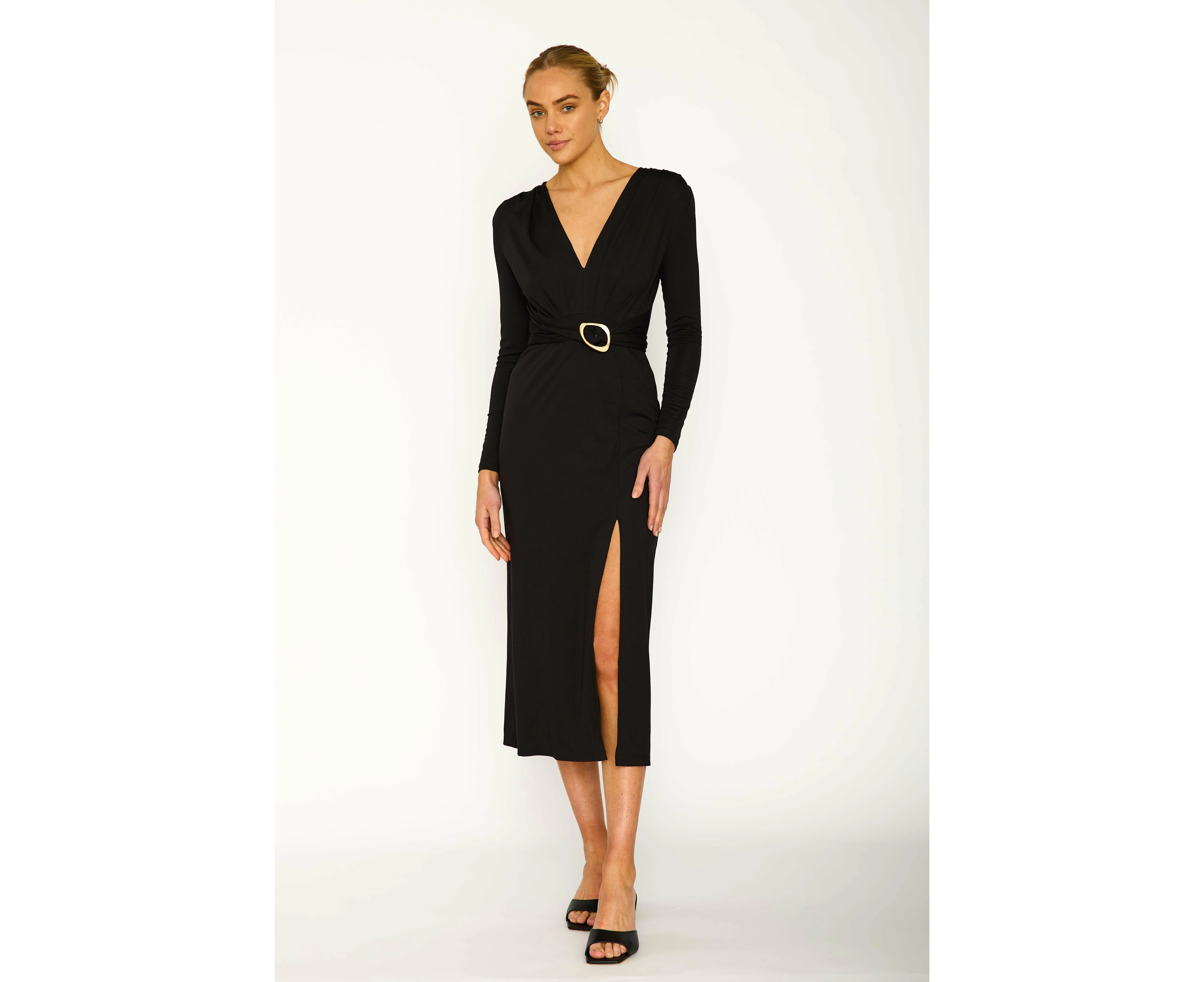 Yvette Midi Dress - Black