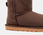 OZWEAR Connection Unisex Classic Mini Ugg Boots - Chocolate