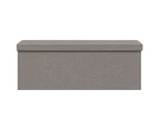 vidaXL Storage Bench Foldable Light Grey Faux Linen