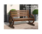 ALFORDSON Wooden Garden Bench Outdoor Wagon Wheel Chair Seat Patio Charcoal