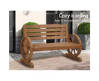 ALFORDSON Wooden Garden Bench Outdoor Wagon Wheel Chair Seat Patio Natural