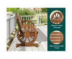 ALFORDSON Wooden Garden Bench Outdoor Wagon Wheel Chair Seat Patio Natural