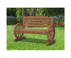 ALFORDSON Wooden Garden Bench Outdoor Wagon Wheel Chair Seat Patio Natural