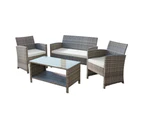 ALFORDSON Outdoor Furniture Garden Patio Chairs Table 4PCS Set Wicker