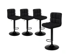 ALFORDSON Set of 4 Ralph L Shape Fabric Bar Stools (Black)