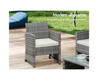 ALFORDSON Outdoor Furniture Garden Patio Chairs Table 4PCS Set Wicker