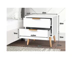 ALFORDSON Bedside Table Nightstand Side Storage Cabinet Scandinavian White
