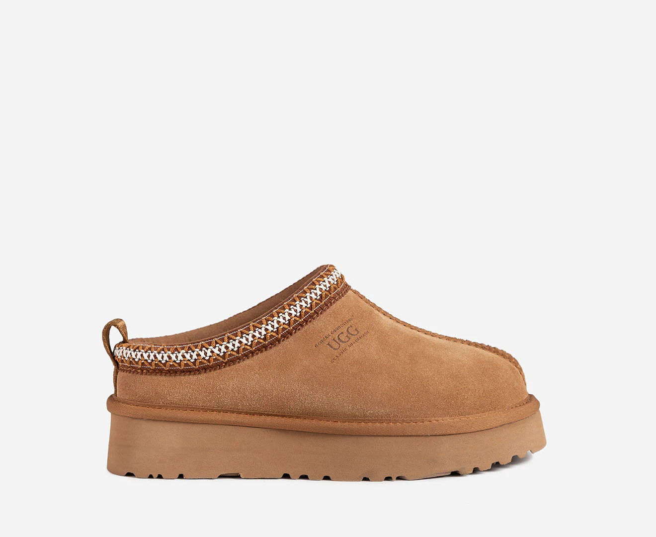 OZWEAR Connection Unisex Sydney Platform Slippers - Chestnut