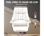 Furb Executive Office Chair PU Leather High-Back Thick Back Padded Seat Support Recliner White