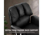 Furb Executive Office Chair PU Leather Mid-Back Thick Back Padded Seat Support Recliner Black