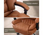 Furb Ergonomic Reclining Executive Office Chair Footrest Height Adjustable Gaming Chair Brown