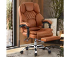 Furb Ergonomic Reclining Executive Office Chair Footrest Height Adjustable Gaming Chair Brown