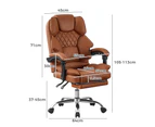 Furb Ergonomic Reclining Executive Office Chair Footrest Height Adjustable Gaming Chair Brown