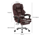 Furb Executive Office Chair PU Leather Thick Back Padded Seat Support Recliner Brown