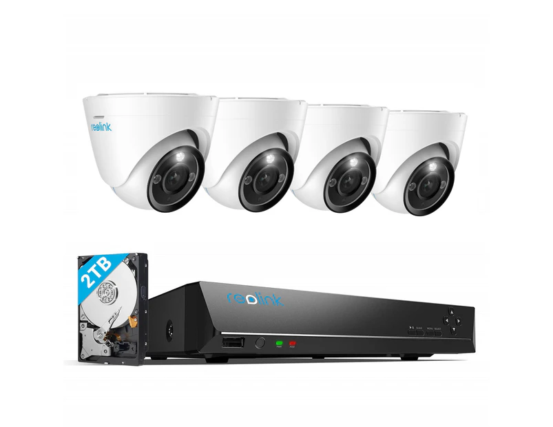 Reolink 4K 8 Channel Security Camera System with 4 pcs RLC-833A PoE IP Cameras