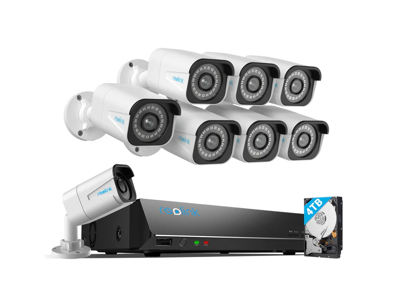 Reolink 16CH 4K PoE IP Security Camera System Outdoor CCTV RLK16-810B8-A