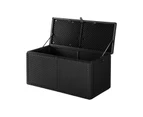 Livsip Outdoor Storage Box Bench 310L Cabinet Container Garden Deck Tool Black