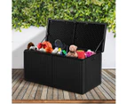 Livsip Outdoor Storage Box Bench 310L Cabinet Container Garden Deck Tool Black