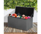 Livsip Outdoor Storage Box Bench 310L Cabinet Container Garden Deck Tool Grey