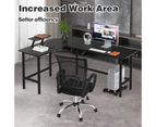 L Shaped Desk Computer Gaming Desk Corner Desk Office Writing Workstation with Monitor Stand Black