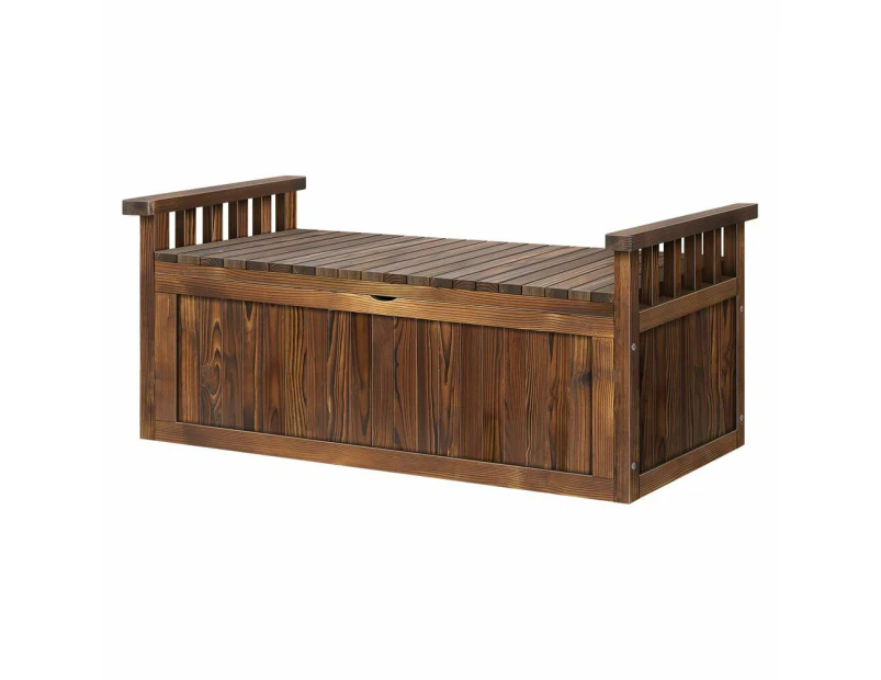 ALFORDSON Wooden Garden Bench Outdoor Storage Box Chest Tool Sheds Charcoal XL