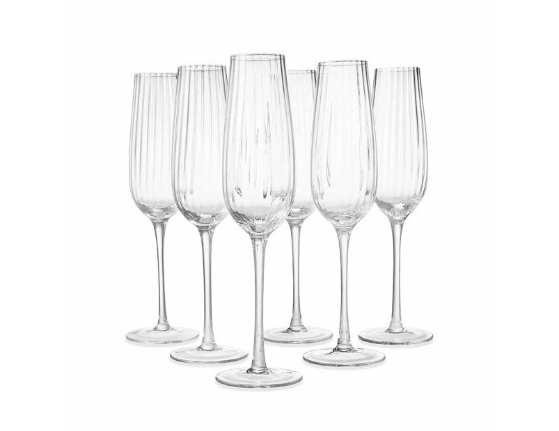 Flute Glasses, Set of 4 - Anko - Clear