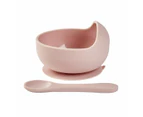Silicone Suction Lip Bowl & Spoon - Anko - Pink