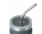 Double Wall Cup with Straw, 420ml - Anko - Grey
