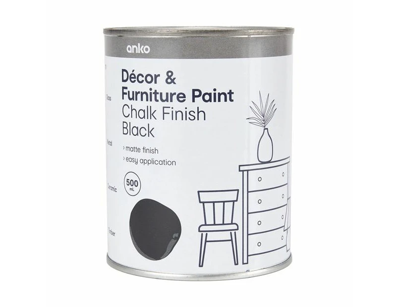 Decor & Furniture Paint, Black - Anko