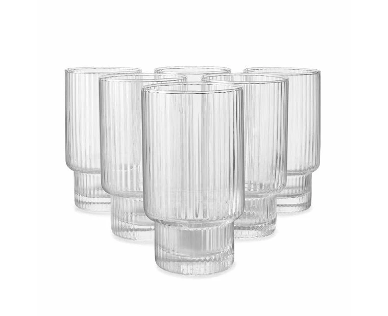 Linear Highball Glasses, Set of 6 - Anko