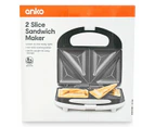 2 Slice Sandwich Maker, White - Anko - White