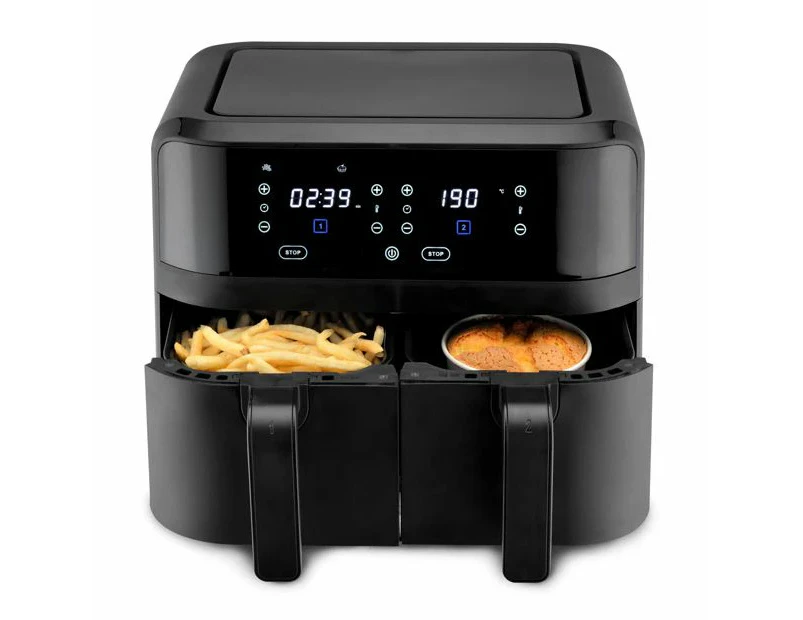 Twin Air Fryer, 9L - Anko - Black