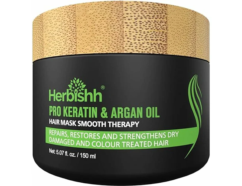 Herbishh Pro Keratin Argan Oil Hair Mask Cream - 150ml