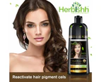 Herbishh Magic Hair Colour Dye Shampoo And Argan Oil Hair Mask Bundle - Dark Brown