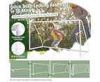 Costway 3.7x1.82M Soccer Goal All-Weather Soccer Goal Outdoor Sports Training Equipment Soccer Practice Backyard w/6 Ground Pegs
