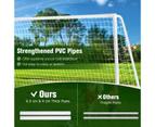 Costway 3.7x1.82M Soccer Goal All-Weather Soccer Goal Outdoor Sports Training Equipment Soccer Practice Backyard w/6 Ground Pegs
