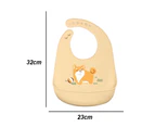 Silicone Baby Bib | Adjustable Fit Waterproof Bibs yellow