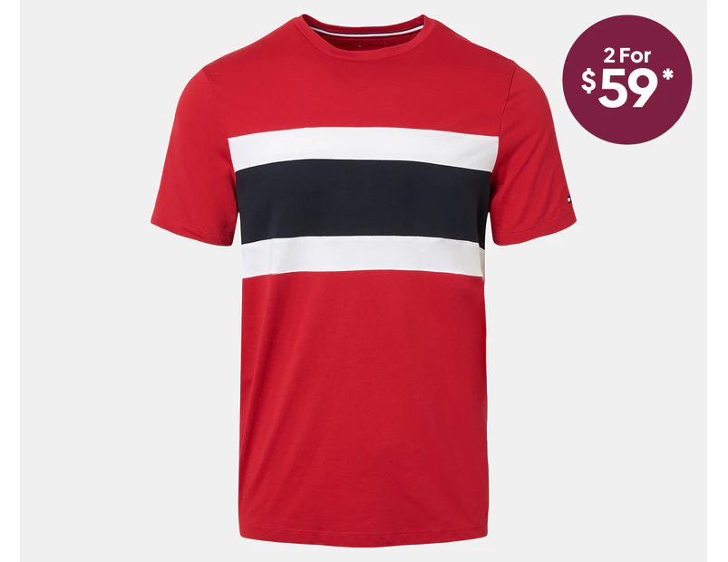 Tommy hilfiger stripe on sale tee